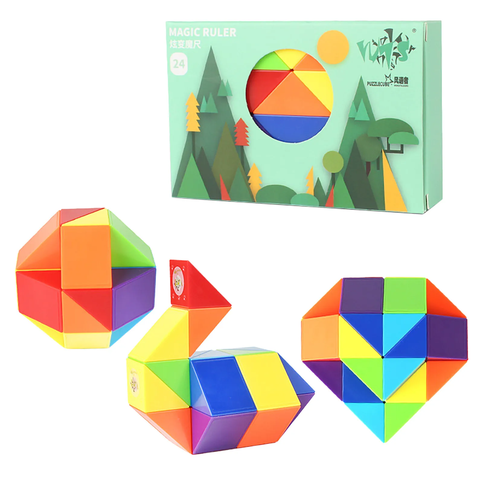 Vast Change Snake Ruler Puzzle 42/123 Speed Fidget Toy Antistress Cube Twist Educational Kids Children Color Folding Magic | Игрушки и