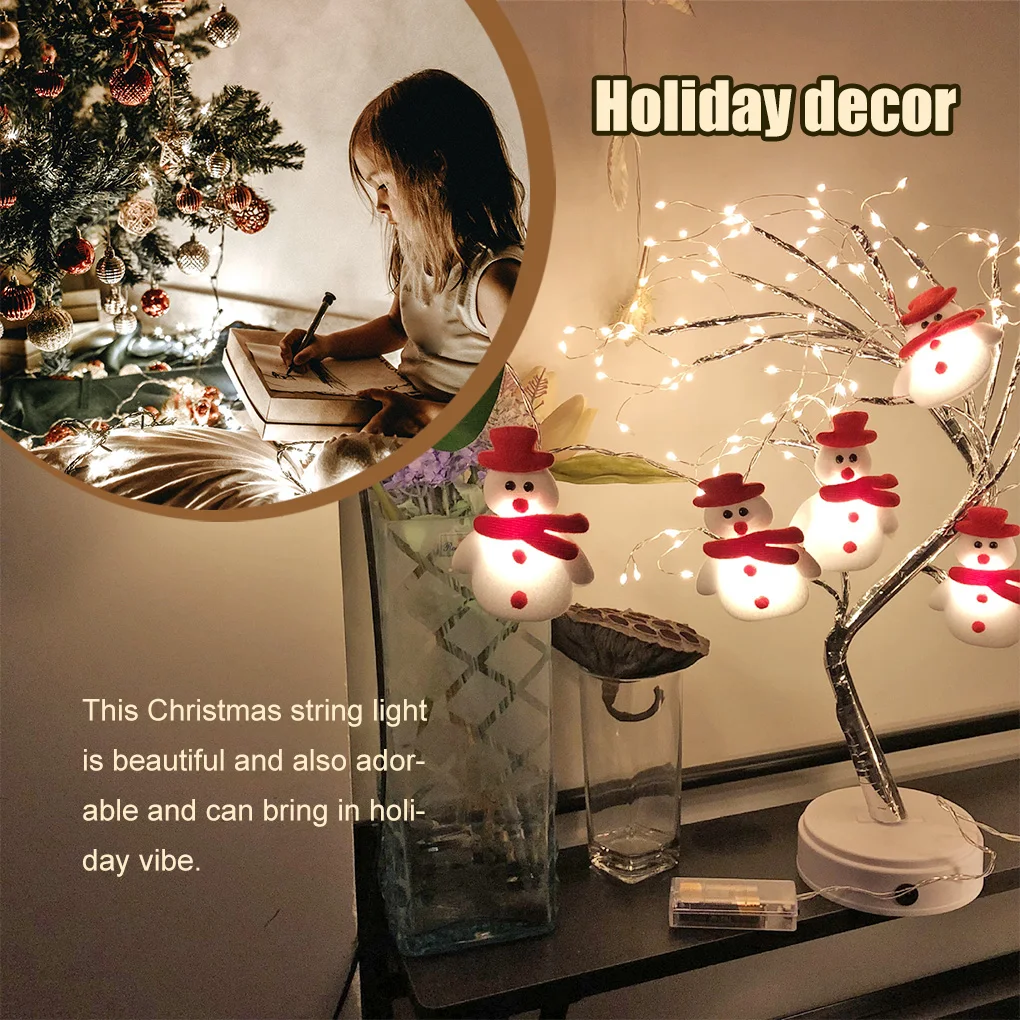 

Светодиодная подвесная гирлянда со снеговиком, рождественской елкой