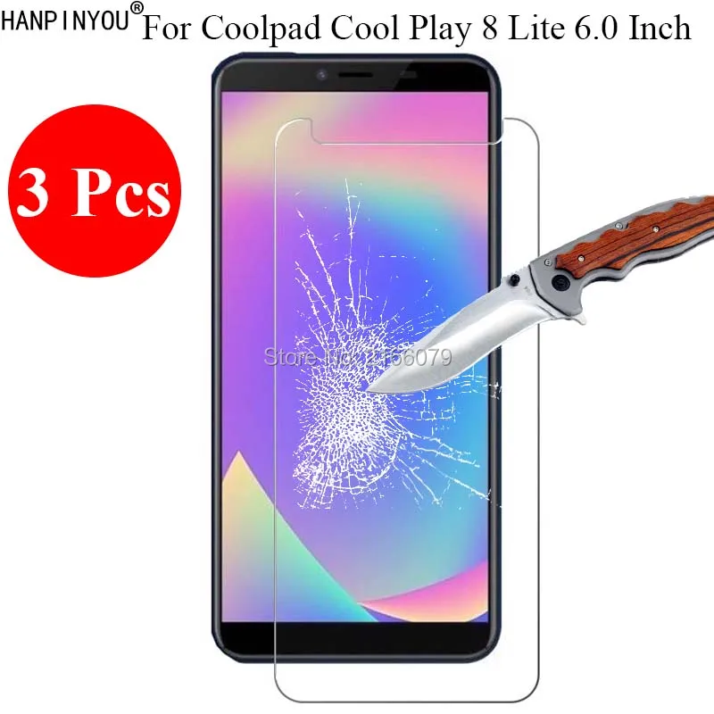 Новое закаленное стекло 3 шт./лот 9H 2.5D, Защита экрана для Coolpad Cool Play 8 Play8 Lite 6,0 дюйма, защитная пленка + инструменты для очистки