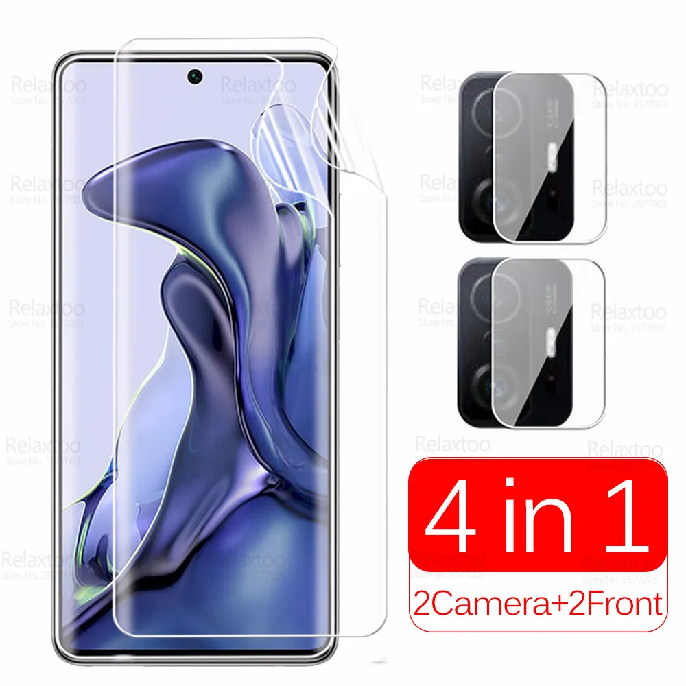 

4-в-1 Передняя Гидрогелевая пленка для камеры Xiaomi 11 T Pro, Защита экрана для Xiaomi11T Mi11T Mi 11 T 11TPro, мягкая пленка для телефона, не стекло