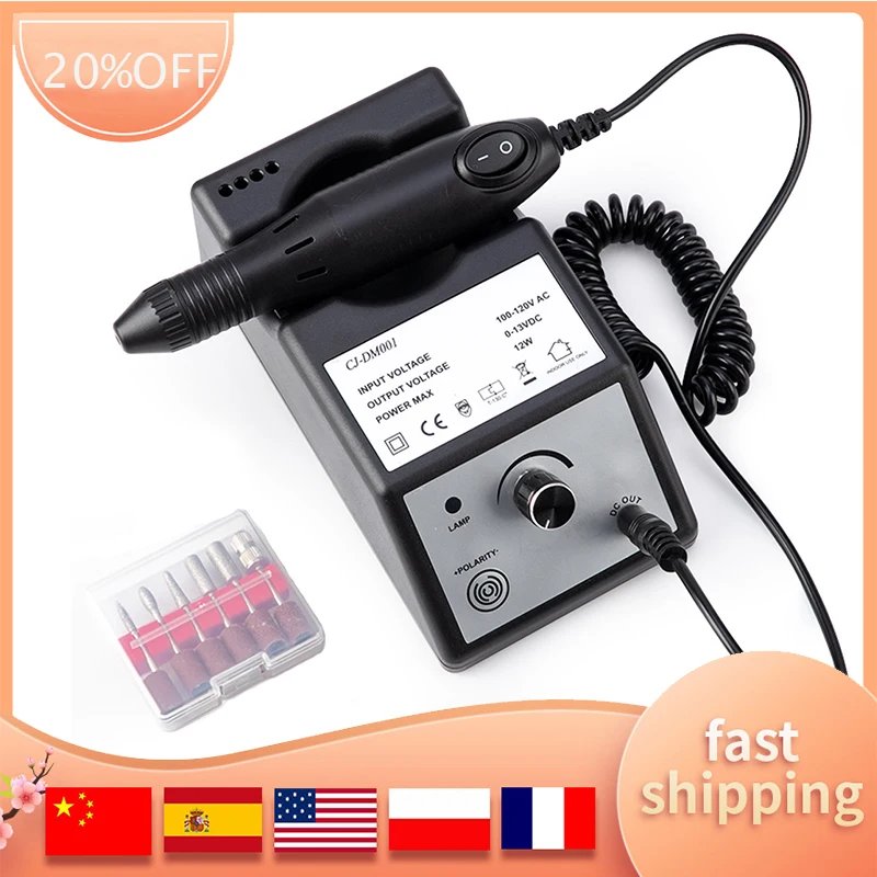 

20000Rpm Electric Nail Drill Machine With 6Pcs Sandings Nail For Acrylic Nails Gel Nail Glazing Nail Art Polisher Sets