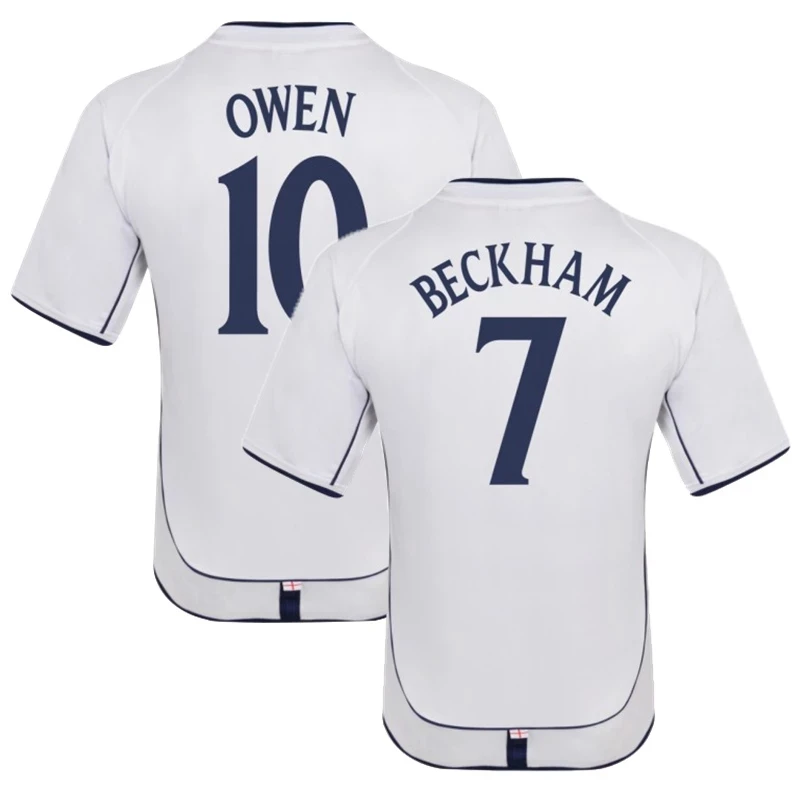 

2002 RETRO SOCCER JERSEY HOME BECKHAM GERRARD SHOLES HESKEY OWEN FOOTBALL SHIRTS CAMISETA UNIFORMS IN STOCK