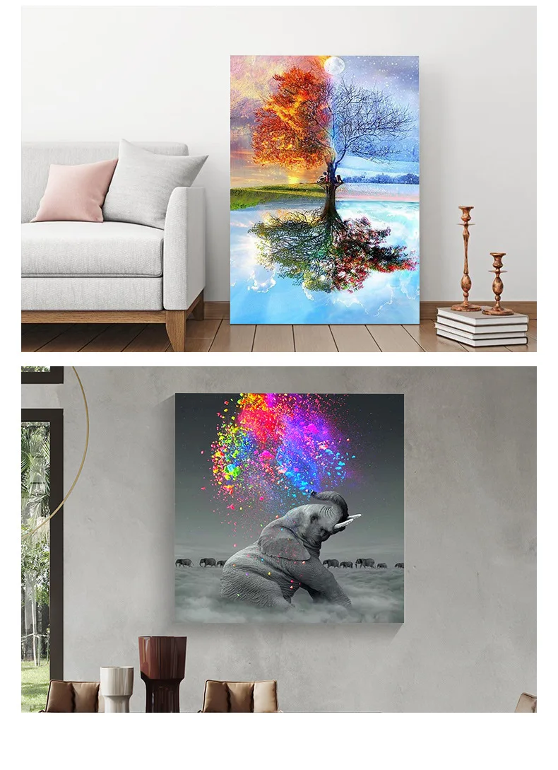 Картина из квадратных страз 5D сделай сам вышивка крестиком дерево четырех