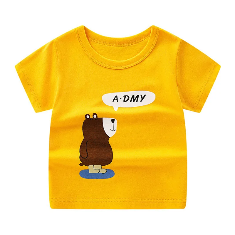 

Cotton Children's T-shirt 2020 Summer New Cartoon Print Dinosaur Short Sleeve Shirt For Boys And Girls Causal Tops Kid's T-shirt