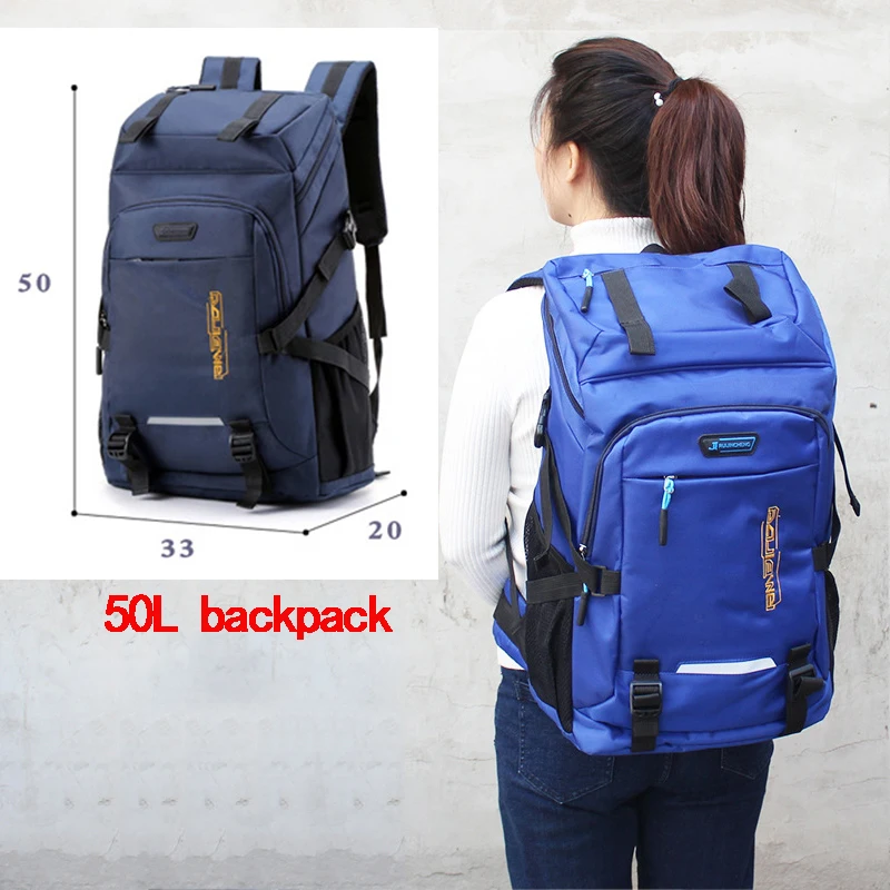 50L sky blue 80L водонепроницаемый мужской рюкзак унисекс для путешествий, спортивная сумка для альпинизма, туризма, альпинизма, кемпинга, рюкзак для мужчин - Цвет: 50L sky blue