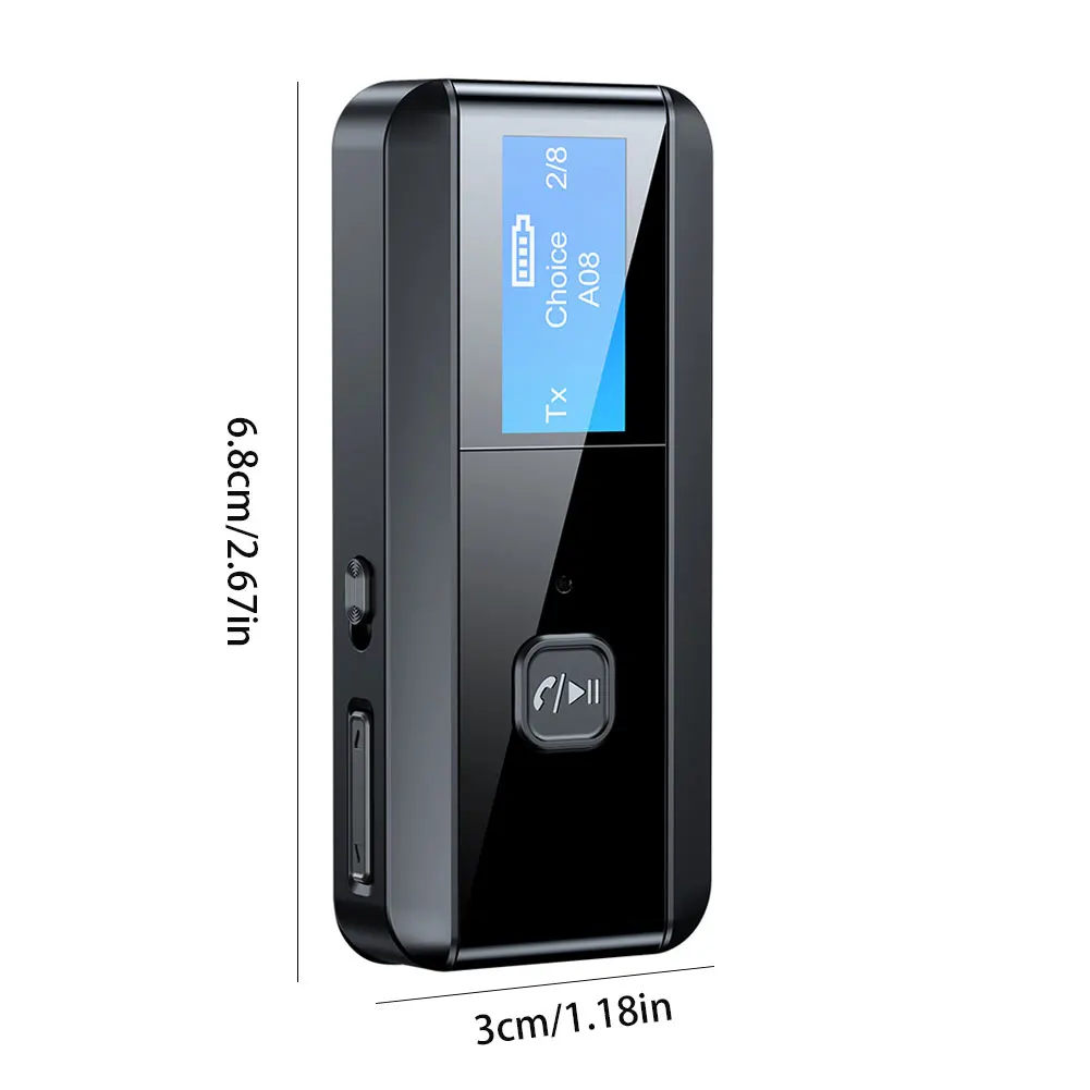 

Bluetooth 5.0 Audio Receiver Transmitter LCD Display For Car TV PC Headphone 3.5MM AUX Stereo MP3 Player Wireless Adapter