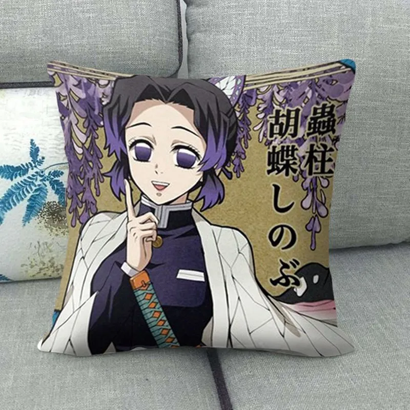 

Sofa Cushion Cover Polyester Cushion Cover Throw Pillow Case Pillowcase Japanese Anime Devil's Blade Pillow Case Decor 45 x 45cm