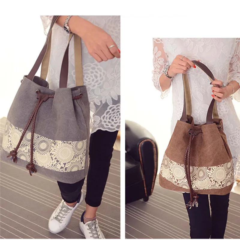 Повседневная сумка-шоппер Женская Холщовая Сумка-тоут через плечо винтажная