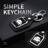 car metal leather keychain key mirror custom engraved for hyundai tucson nx4 2015 2016 2017 2018 2019 2020 2021 accessories