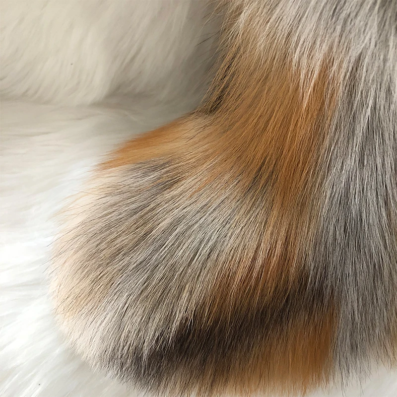 

Winter new fox fur fur integrated in thigh-high warm female boots leather women's shoes