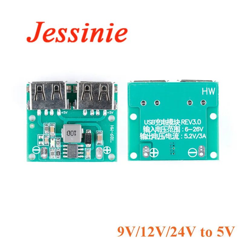 DC-DC понижающее зарядное устройство Модуль питания 9 в 12 В 24 до 5 3A двойной USB