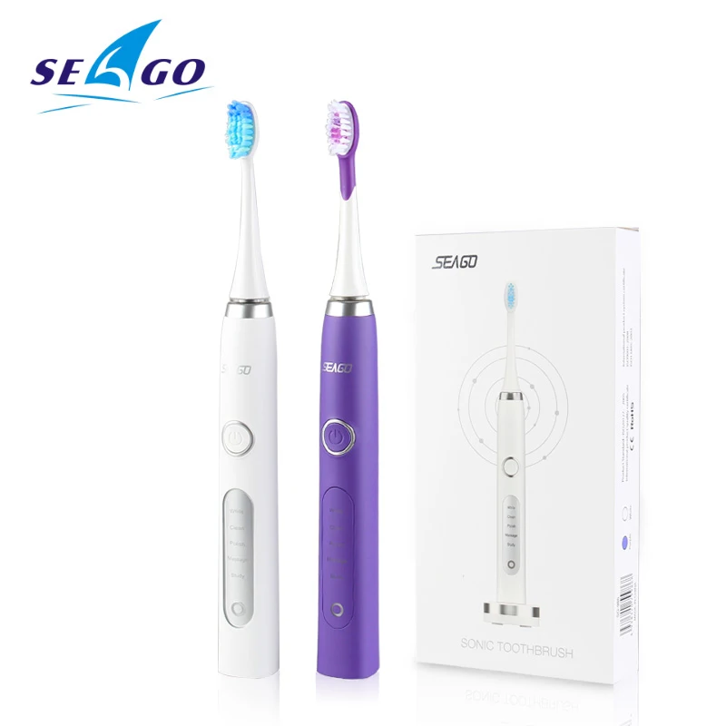 Seago электрическая зубная щетка для взрослых escova de dente Глубокая чистка зубов с 3 головками для ухода за зубами Черная пятница лучшая щетка 986