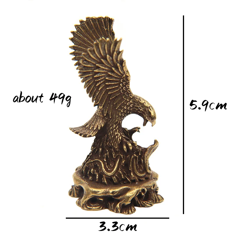 

Античная Медная Летающая орла, искусственная Животная скульптура, ретро латунные фигурки, миниатюрный орнамент, домашний декор фэн-шуй