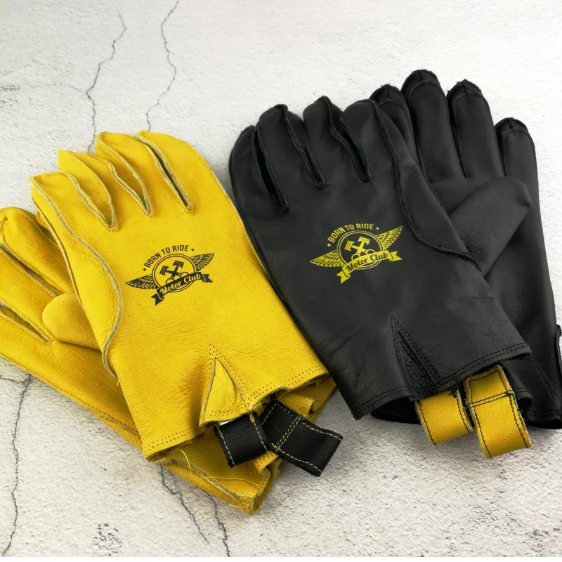 Мужские Винтажные Мотоциклетные Перчатки из воловьей кожи рабочие перчатки