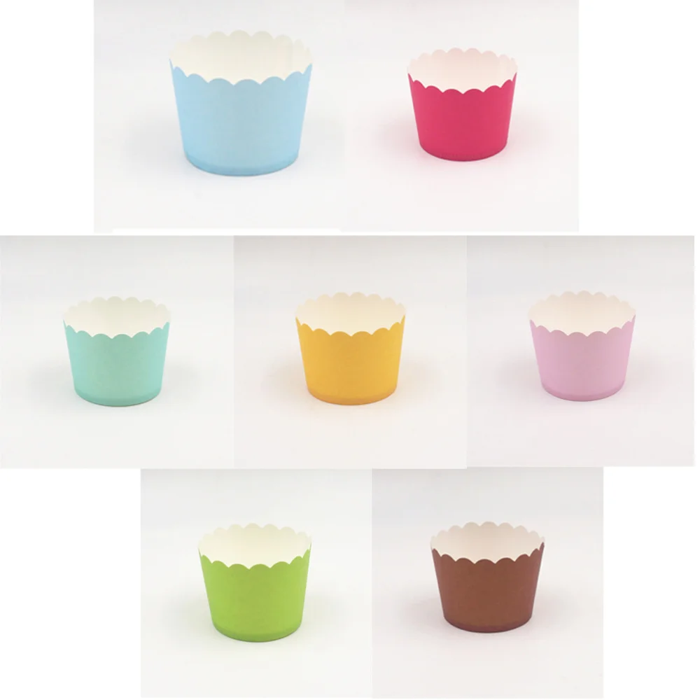 

24 Pcs Bright Colors Cupcake Wrappers Round Thicken Muffin Cup Cake Paper Cup-5x4.5cm(Yellow)