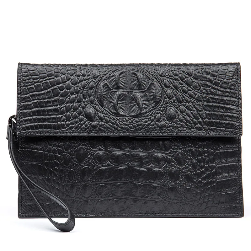 Новая сумка первый слой Воловья кожа Крокодиловая Кожа клатч большой размер
