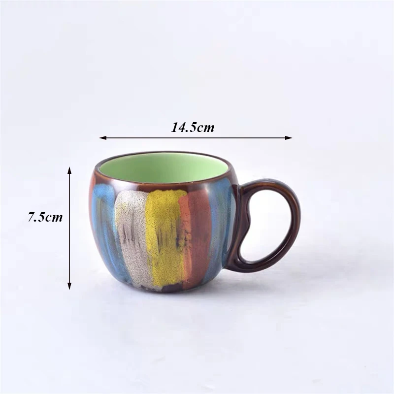 European Ceramic Coffee Mug with Lid and Spoon Set Hand Painted Breakfast Milk Cup Creative Household Light Luxury Teacups | Дом и сад