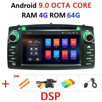 DSP Android 9,0 4G ram 64G rom 2 Din Автомобильный gps для Toyota Corolla E120 BYD F3 мультимедийный плеер Радио Стерео авто сенсорный экран - Цвет: 9.0 4G 64G DSP