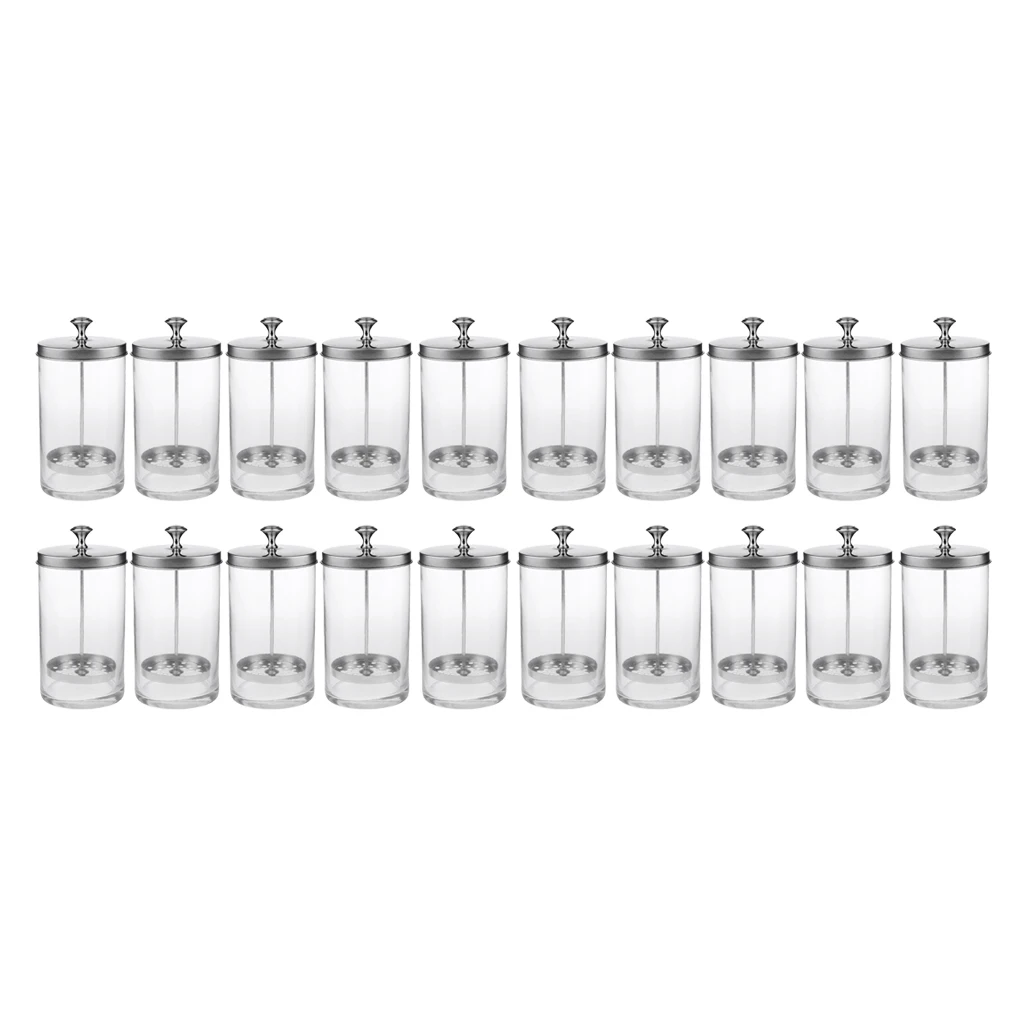 

20x Clear Sanitizer Disinfectant Glass Jar for Hair Styling Tools Sanitizing