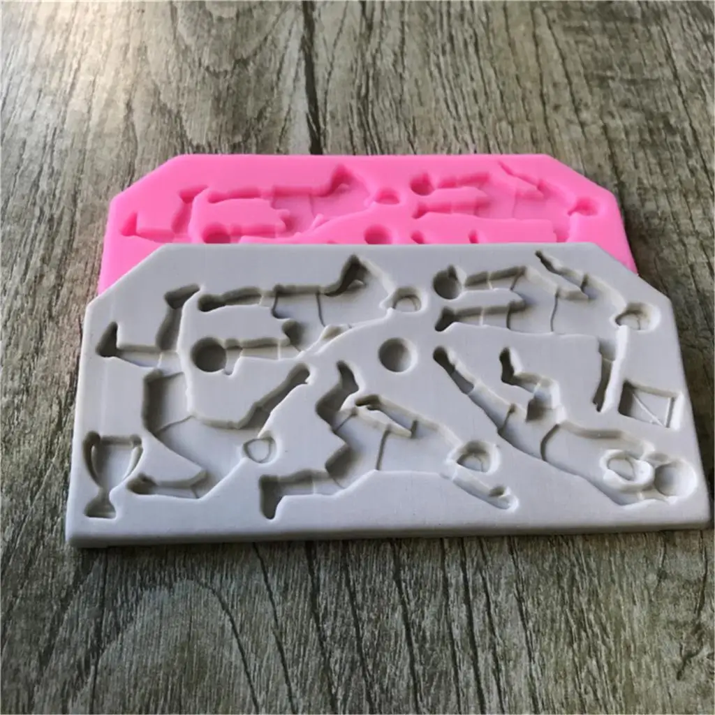 Горячий случайный цвет футбольного персонажа силиконовая форма флип сахар торт