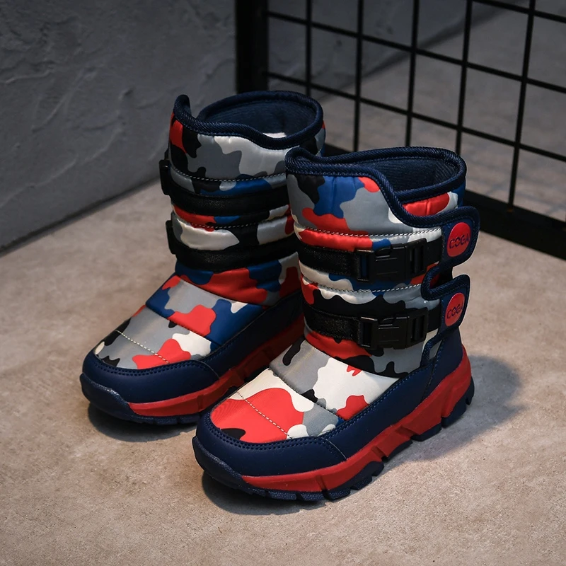 Детские ботинки для девочек Зимние мальчиков и Модная плюшевая детская обувь