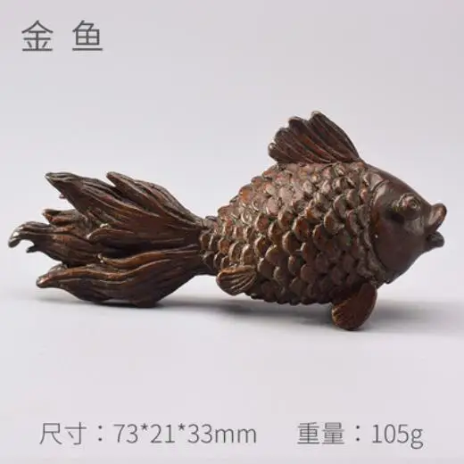 2 8 &quotСтарый китайский красный Медь фэншуй год рыба золотая рыбка Лаки статуя