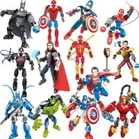 2021 new avengers series iron man spiderman batman hulk blocks puzzle set childrens toy gift