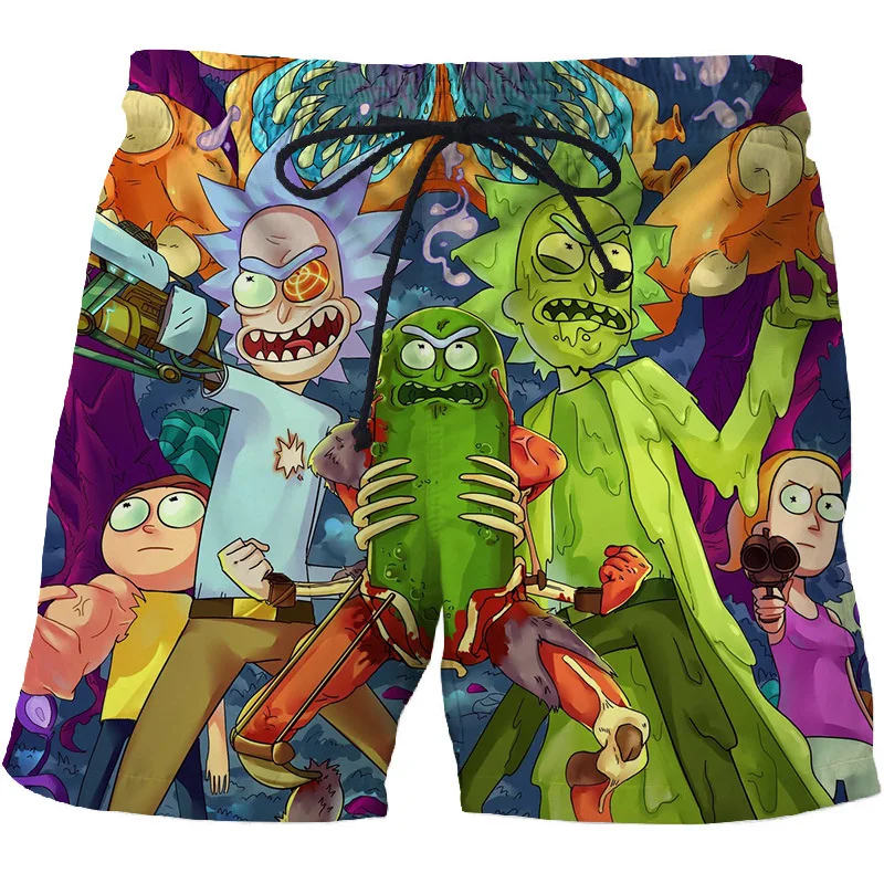 Мужские Пляжные штаны с 3D принтом быстросохнущие плавки летние шорты аниме