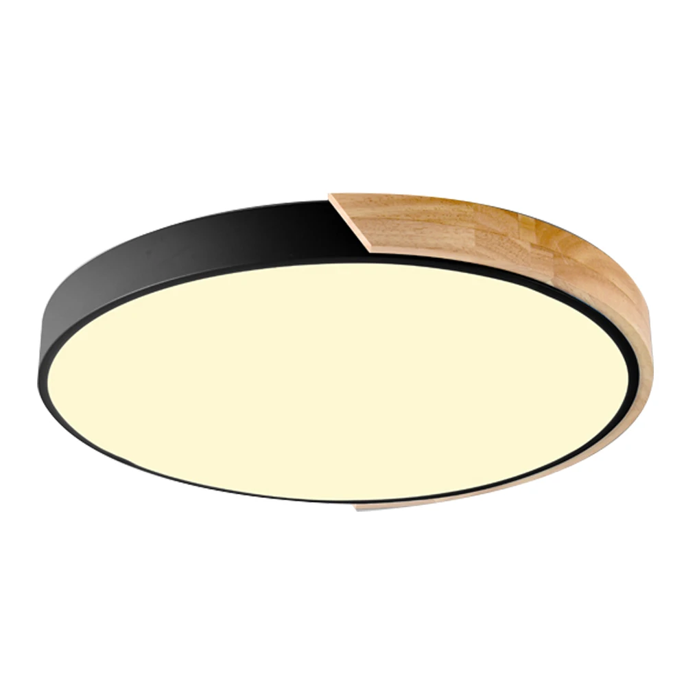 

Nordic Wood led Ceiling Light Lamp Living Room Lighting Fixture Bedroom Kitchen Surface Mount Ceiling Lights round base ceiling