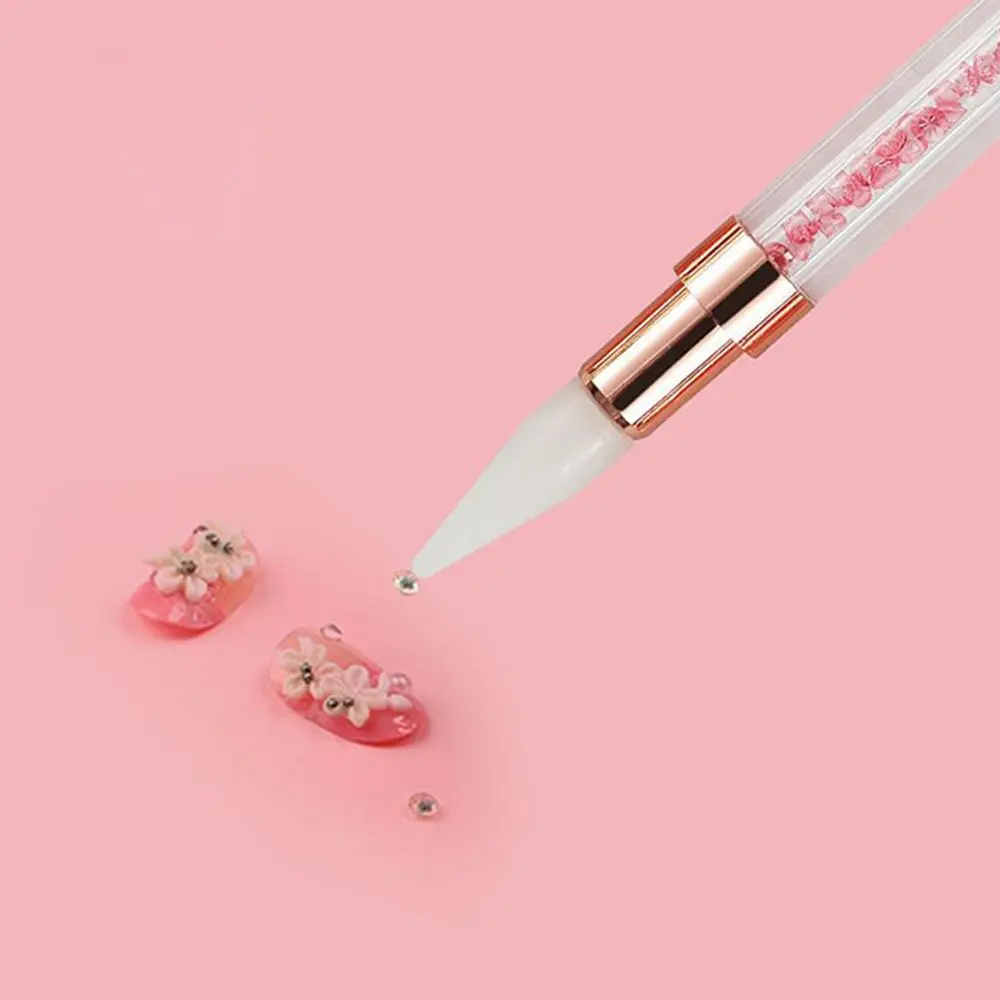 1 шт. акриловая металлическая двухсторонняя ручка для нанесения точек ногтей