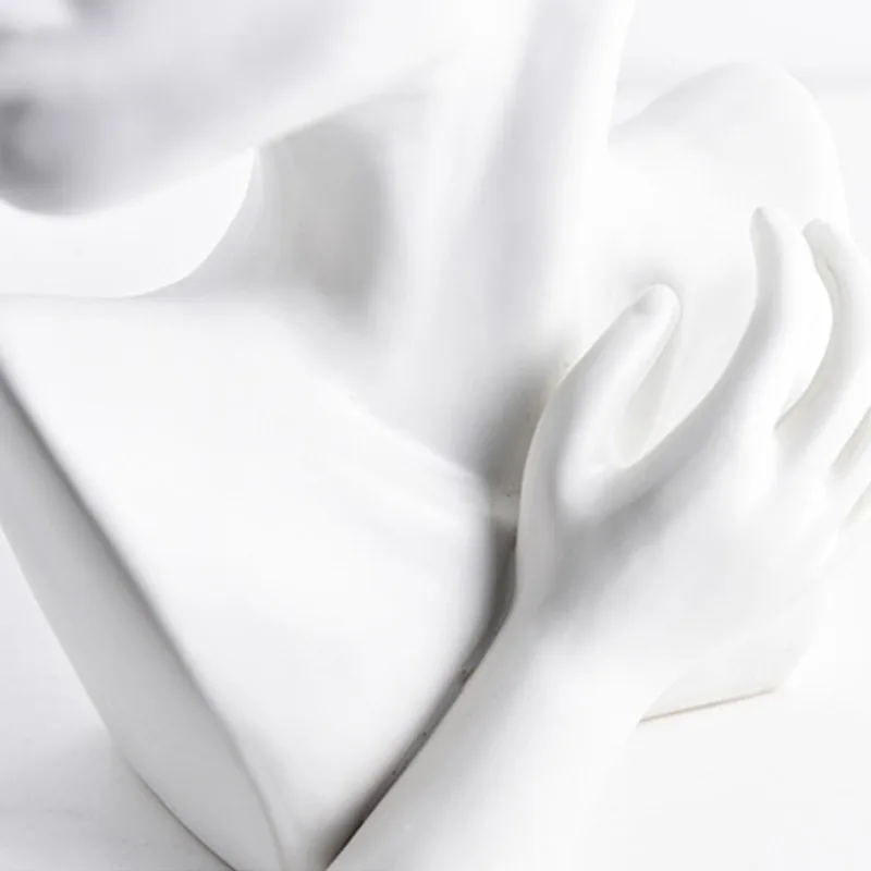 

Ceramics Nordic Half Face Statue Home Decor Vase Tabletop Art Creative Decoration Sculpture for Office Living Room Vintage Gift