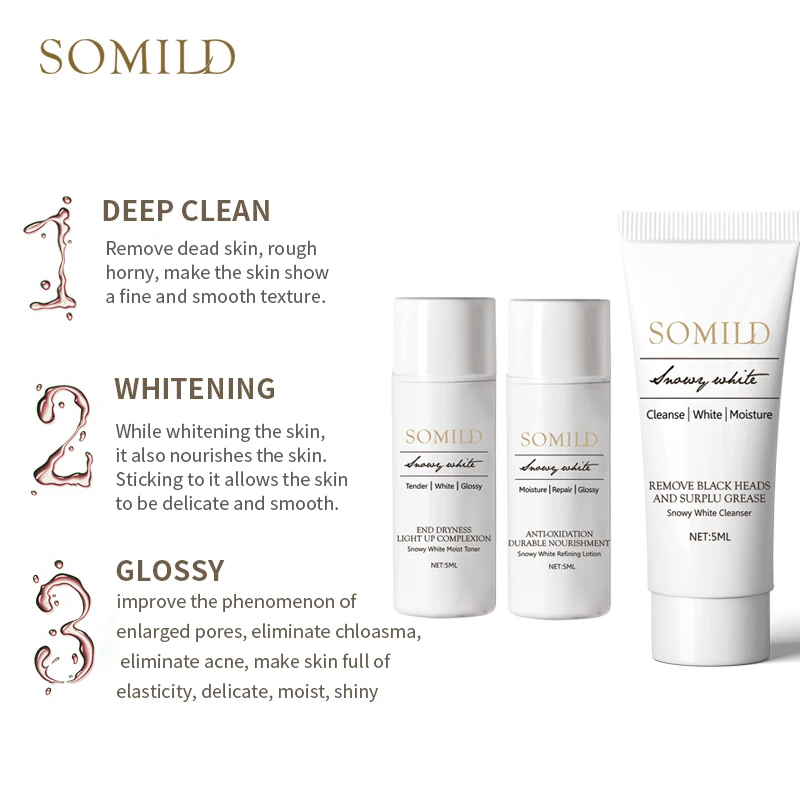 Набор SOMILD для отбеливания и ухода за кожей дорожный костюм увлажняющий крем лица