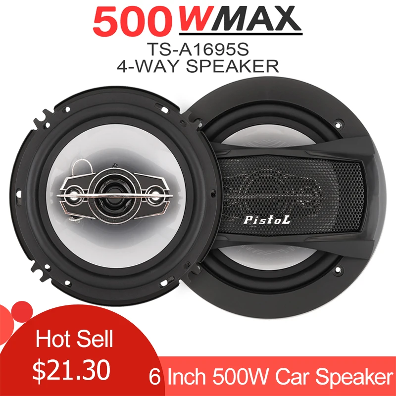 Комплект из 2 предметов, 6 дюймов Автомобильный громкий Динамик 16 см 500W 4 полосная автомобильная Коаксиальная Динамик Авто Стерео полный диапазон частот Hi-Fi Динамик для авто