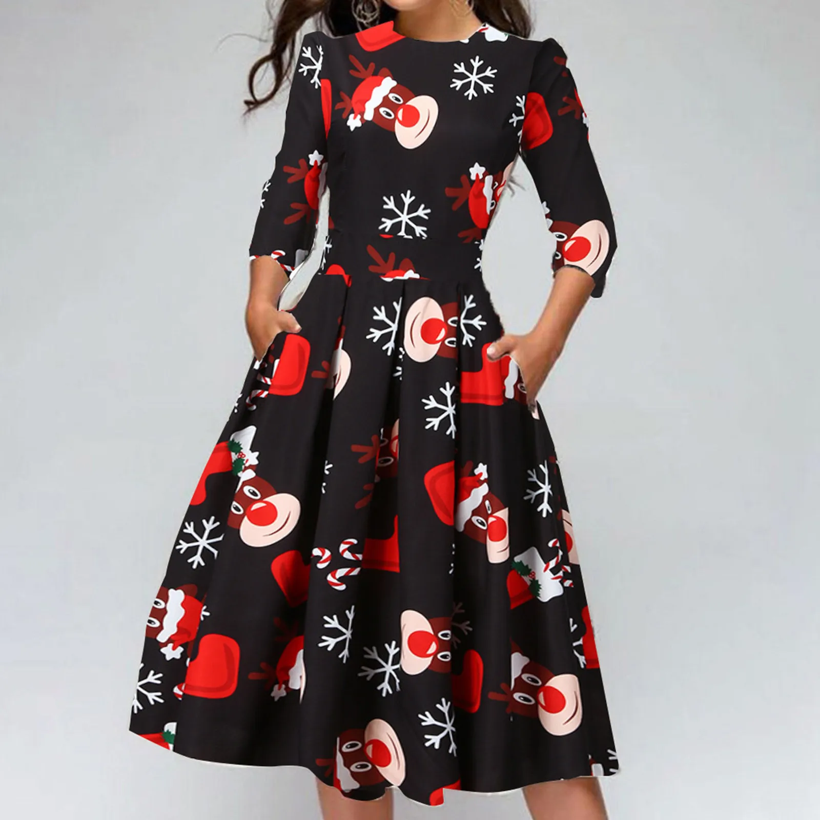 

Женское Повседневное платье с принтом Merry Christmas Drees, модное праздничное платье, зима 2021, ТРАПЕЦИЕВИДНОЕ ПЛАТЬЕ, уличная одежда, женское плать...