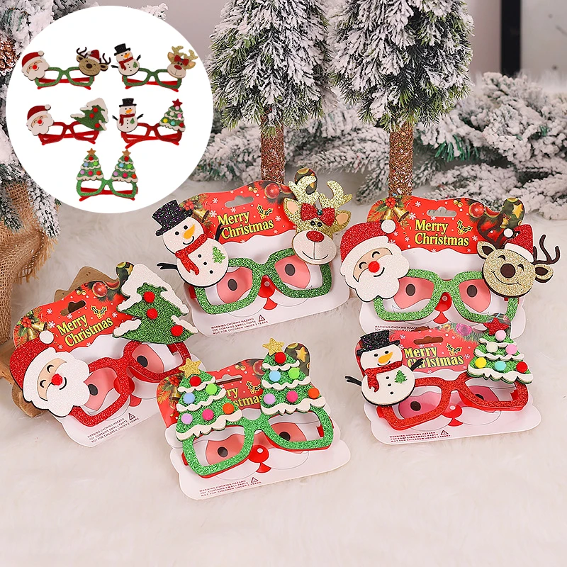 Рождественский мультяшный орнамент для очков платье вечерние Санты игрушки