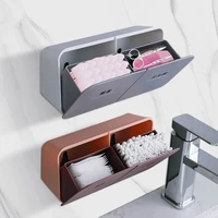 bathroom organizer cotton pads storage plastic swab holder wall mounted tampon container cotton swab holder cosmetic organizer
