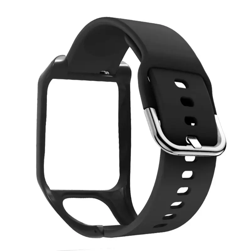 Против царапин силиконовые замена наручные часы ремешок браслет для TomTom ADVENTURER/Runner 2 3/Spark 3 доступ к спортивным часам - Цвет: Black