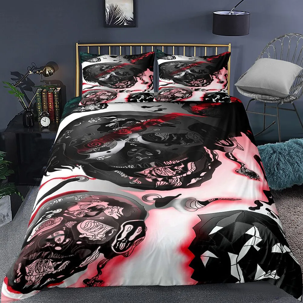 Набор пододеяльников с 3D принтом черепа и наволочкой King-пододеяльник домашний