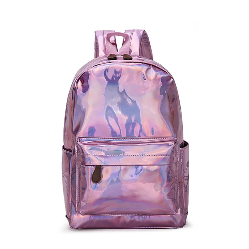 Backpacks Women Soft Laser PU Leather Bags For Teenage Girl Female Travel Young Lady Fashion Hologram School Bag |