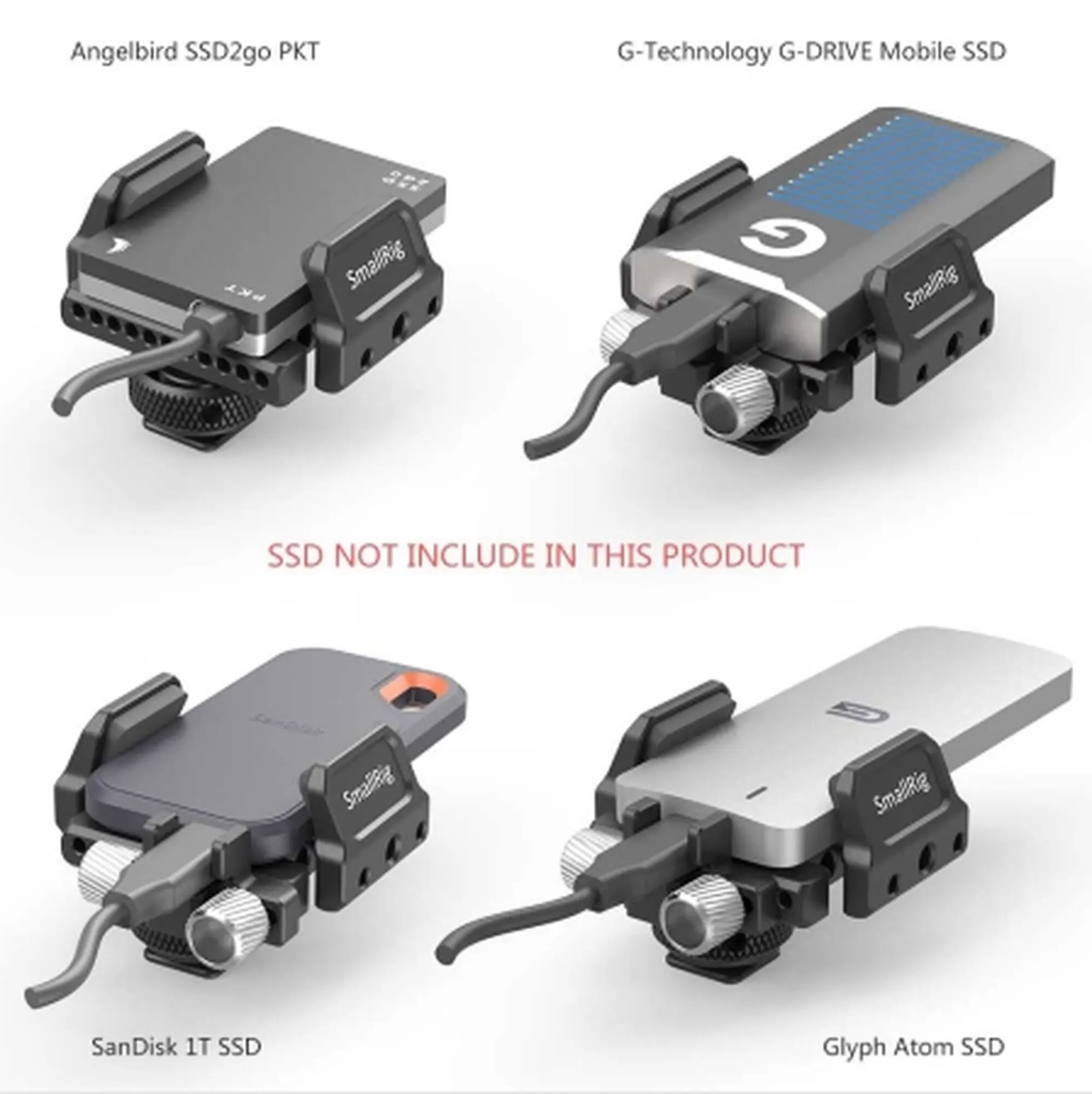 Универсальный держатель SmallRig SSD для внешнего например Samsung T5 Angelbird SSD2go pt Glyph Atom