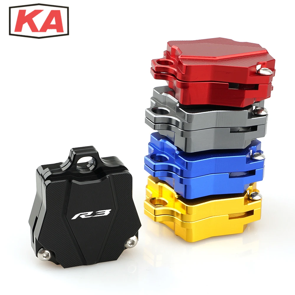 

Logo R3 Key Case Cover Protective Shell Cap CNC Aluminum Motorcycle Accessories For Yamaha YZFR3 YZF R3 (Key Without Chip)