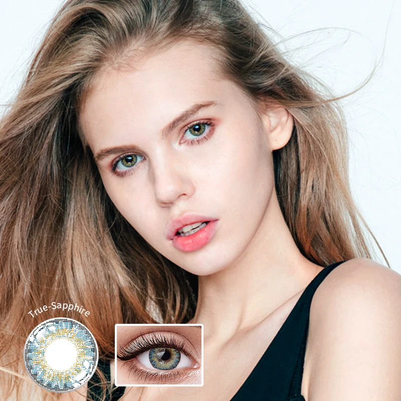 

2pcs(1Pair) Colored Contact Lenses Eye Contact Lenses Blue Spark Beauty Big eye of you Yearly Cosmetics For Eyes