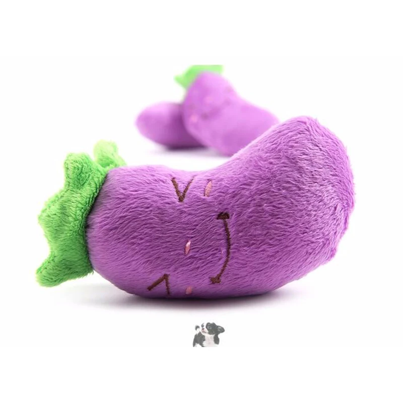 Новый Баклажан Форма плюшевые собаки скрипучий игрушки забавная модель из