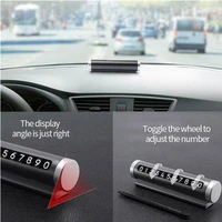 car temporary parking card roller type rotating parking sign telephone number plate multi function alloy car moving accessories