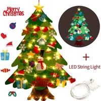 98cm diy felt christmas tree christmas decoration for home navidad new year christmas ornaments santa claus kids with led light