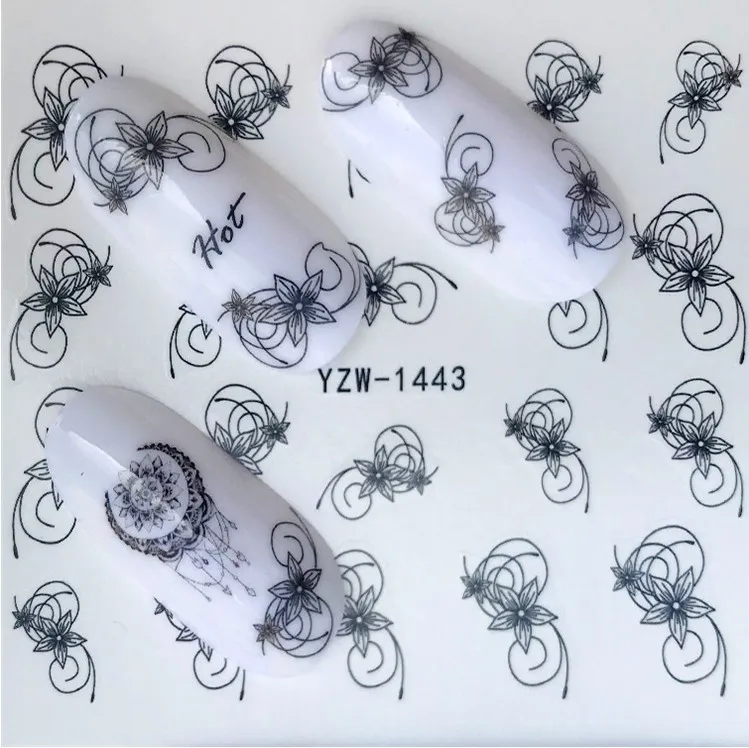 Комплект из 3 предметов, для художественного оформления ногтей Nail Art Типсы, наклейки на ногти ногтей форма бахрома направляющие Стикеры "сделай сам" Французский маникюр - Цвет: 1443