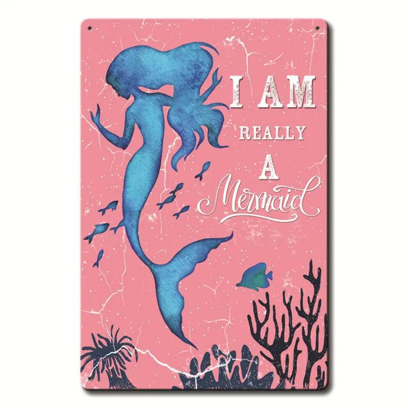 

Metal Sign Laundry Room Decor Vintage Metal Plate Turtles Dolphins Home Living Room Decoration Mermaids Sea Creatures Garden