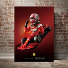 Автомобиль постер Ferraris Классический гоночный F1 гоночный автомобиль настенное Искусство Холст Картина Чарльз помиритель гонщик постер комната Домашний декор живопись