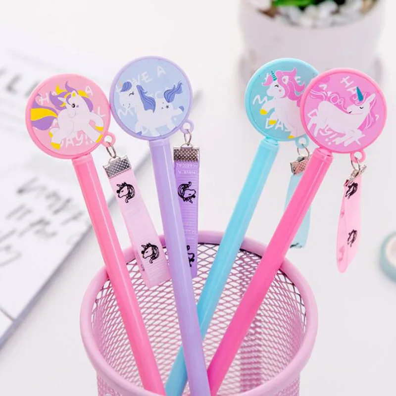 20 шт. милые ручки с единорогом 0 5 мм гелевые Kawaii Новинка нейтральные для письма