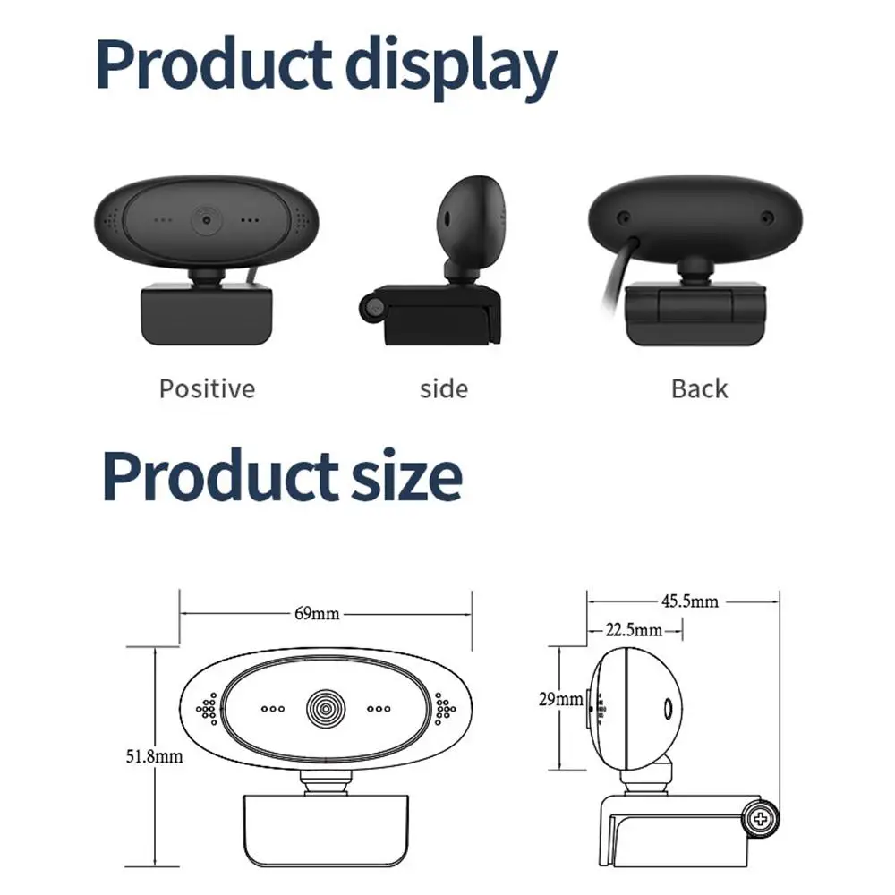 

Mini USB Web Camera Full HD 1080P With Microphone Auto Focus Webcam For Computer Laptop Video Conference Online Classes